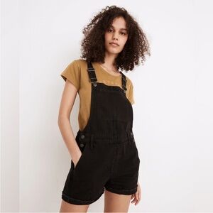 Madewell Adirondack Short Overalls - Washed Black - Size M